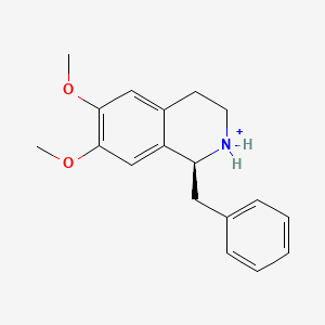 molecular formula C18H22NO2+ B1639385 (1S)-1-benzyl-6,7-dimethoxy-1,2,3,4-tetrahydroisoquinolin-2-ium 