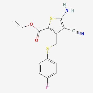 5-Amino-4-cyano-3-[[(4-fluorophenyl)thio]methyl]-2-thiophenecarboxylic acid ethyl ester