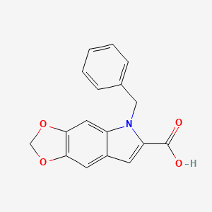 molecular formula C17H13NO4 B1639538 5-Benzyl-5H-[1,3]dioxolo[4,5-f]indole-6-carboxylic acid 