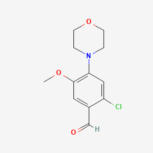 molecular formula C12H14ClNO3 B1639571 2-Chloro-5-methoxy-4-morpholin-4-yl-benzaldehyde 