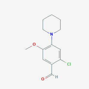 molecular formula C13H16ClNO2 B1639572 2-Chloro-5-methoxy-4-piperidin-1-yl-benzaldehyde 