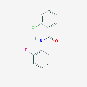 molecular formula C14H11ClFNO B1639631 2-chloro-N-(2-fluoro-4-methylphenyl)benzamide 
