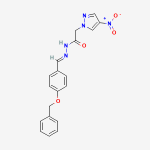 molecular formula C19H17N5O4 B1639639 2-(4-Nitropyrazol-1-yl)-N-[(E)-(4-phenylmethoxyphenyl)methylideneamino]acetamide 
