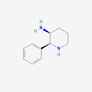 molecular formula C11H16N2 B1639665 cis-3-Amino-2-phenylpiperidine 
