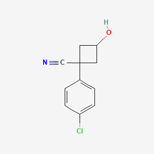 1-(4-Chlorophenyl)-3-hydroxycyclobutane-1-carbonitrile