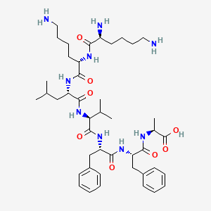 (2S)-2-[[(2S)-2-[[(2S)-2-[[(2S)-2-[[(2S)-2-[[(2S)-6-Amino-2-[[(2S)-2,6-diaminohexanoyl]amino]hexanoyl]amino]-4-methylpentanoyl]amino]-3-methylbutanoyl]amino]-3-phenylpropanoyl]amino]-3-phenylpropanoyl]amino]propanoic acid