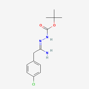 molecular formula C13H18ClN3O2 B1639710 tert-Butyl 2-(1-amino-2-(4-chlorophenyl)ethylidene)hydrazinecarboxylate CAS No. 159016-24-7