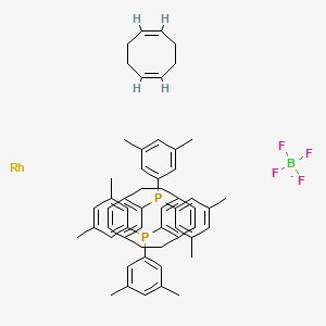 molecular formula C56H62BF4P2Rh- B1639787 (R)-(-)-4,12-Bis(di-3,5-xylylphosphino)[2.2]paracyclophane(1,5-cyclooctadiene)rhodium(I) tetrafluoroborate CAS No. 619334-93-9