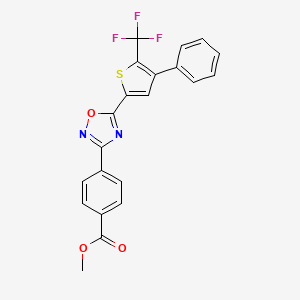 molecular formula C21H13F3N2O3S B1639801 3-[4-(Carbomethoxy)phenyl]-5-(4-phenyl-5-trifluoromethyl-2-thienyl)-1,2,4-oxadiazole 
