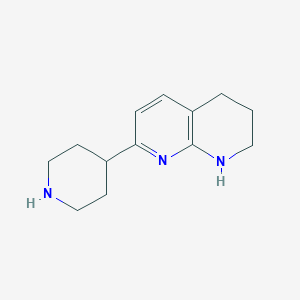 molecular formula C13H19N3 B1639806 7-(4-Piperidinyl)-1,2,3,4-tetrahydro[1,8]naphthyridine 