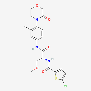molecular formula C20H22ClN3O5S B1639812 2-Thiophenecarboxamide,5-chloro-N-[(1R)-1-(methoxymethyl)-2-[[3-methyl-4-(3-oxo-4-morpholinyl)phenyl]amino]-2-oxoethyl]- 