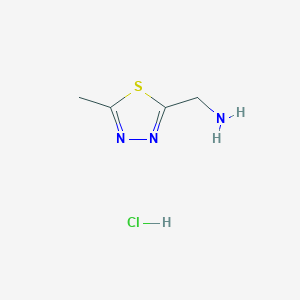 molecular formula C4H8ClN3S B1639825 (5-methyl-1,3,4-thiadiazol-2-yl)methanamine Hydrochloride CAS No. 388630-75-9