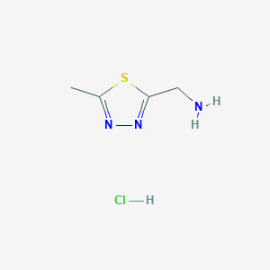 molecular formula C4H8ClN3S B1639825 (5-甲基-1,3,4-噻二唑-2-基)甲胺盐酸盐 CAS No. 388630-75-9