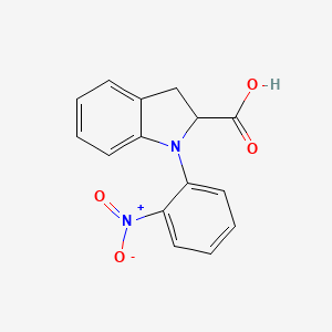 molecular formula C15H12N2O4 B1639845 1-(2-nitrophenyl)-2,3-dihydroindole-2-carboxylic Acid 