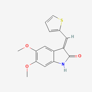 molecular formula C15H13NO3S B1639853 (3E)-5,6-Dimethoxy-3-(thiophen-2-ylmethylidene)-1H-indol-2-one 