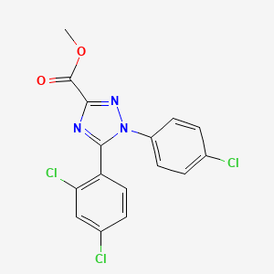 molecular formula C16H10Cl3N3O2 B1639989 Methyl 1-(4-chlorophenyl)-5-(2,4-dichlorophenyl)-1,2,4-triazole-3-carboxylate 