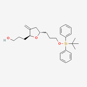 molecular formula C27H38O3Si B1640011 3-((2S,5S)-5-(3-((tert-butyldiphenylsilyl)oxy)propyl)-3-methylenetetrahydrofuran-2-yl)propan-1-ol 