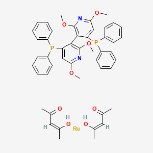 [3-(4-diphenylphosphanyl-2,6-dimethoxypyridin-3-yl)-2,6-dimethoxypyridin-4-yl]-diphenylphosphane;(Z)-4-hydroxypent-3-en-2-one;ruthenium