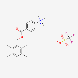 Benzenaminium, N,N,N-trimethyl-4-[[(pentamethylphenyl)methoxy]carbonyl]-, salt with trifluoromethanesulfonic acid