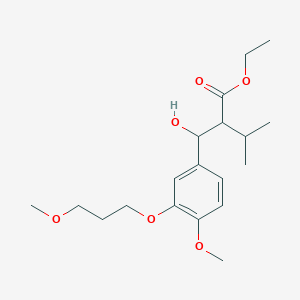 molecular formula C19H30O6 B1640078 Ethyl 2-(hydroxy(4-methoxy-3-(3-methoxypropoxy)phenyl)methyl)-3-methylbutanoate 