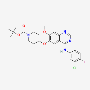 molecular formula C25H28ClFN4O4 B1640083 Tert-butyl 4-[4-(3-chloro-4-fluoroanilino)-7-methoxyquinazolin-6-yl]oxypiperidine-1-carboxylate 