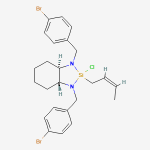 molecular formula C24H29Br2ClN2Si B1640116 (3aR,7aR)-1,3-bis[(4-bromophenyl)methyl]-2-[(Z)-but-2-enyl]-2-chloro-3a,4,5,6,7,7a-hexahydrobenzo[d][1,3,2]diazasilole 