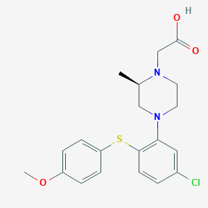 molecular formula C20H23ClN2O3S B1640159 1-Piperazineacetic acid,4-[5-chloro-2-[(4-methoxyphenyl)thio]phenyl]-2-methyl-,(2R)- 