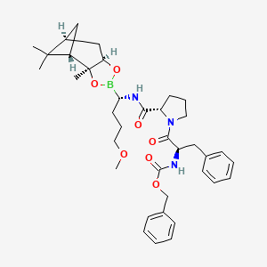 Benzyl N-[(2R)-1-[(2S)-2-[[(1S)-4-methoxy-1-[(1S,2S,6R,8S)-2,9,9-trimethyl-3,5-dioxa-4-boratricyclo[6.1.1.02,6]decan-4-yl]butyl]carbamoyl]pyrrolidin-1-yl]-1-oxo-3-phenylpropan-2-yl]carbamate