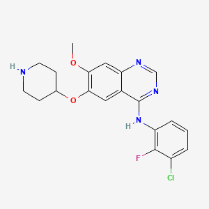 N-(3-chloro-2-fluorophenyl)-7-methoxy-6-(piperidin-4-yloxy)quinazolin-4-amine
