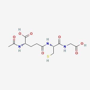 molecular formula C12H19N3O7S B1640178 (2S)-2-acetamido-5-[[(2R)-1-(carboxymethylamino)-1-oxo-3-sulfanylpropan-2-yl]amino]-5-oxopentanoic acid 