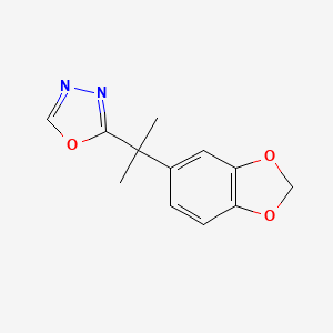 molecular formula C12H12N2O3 B1640212 2-(2-(Benzo[d][1,3]dioxol-5-yl)propan-2-yl)-1,3,4-oxadiazole 