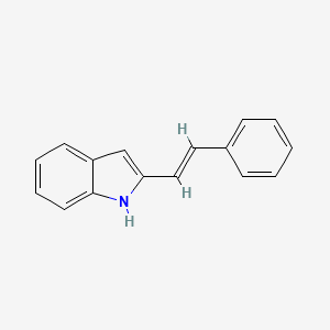 molecular formula C16H13N B1640270 2-[(E)-2-phenylethenyl]-1H-indole 