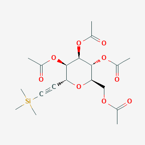 molecular formula C19H28O9Si B1640307 (2R,3R,4R,5R,6R)-2-(acetoxymethyl)-6-((trimethylsilyl)ethynyl)tetrahydro-2H-pyran-3,4,5-triyl triacetate 