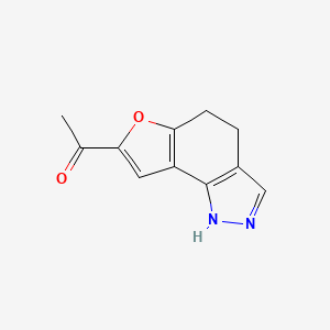 molecular formula C11H10N2O2 B1640308 1-(4,5-dihydro-1H-furo[2,3-g]indazol-7-yl)ethanone 