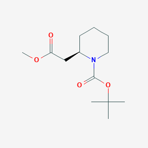 molecular formula C13H23NO4 B1640309 (R)-tert-Butyl 2-(2-methoxy-2-oxoethyl)piperidine-1-carboxylate 