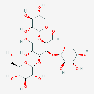 molecular formula C22H38O19 B164034 O-alpha-Glucopyranosyl-(1-4)-O-alpha-xylopyranosyl-(1-4)-O-alpha-xylopyranosyl-(1-4)-glucopyranose CAS No. 130450-62-3