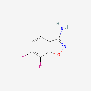 molecular formula C7H4F2N2O B1640429 6,7-Difluorobenzo[d]isoxazol-3-amine 