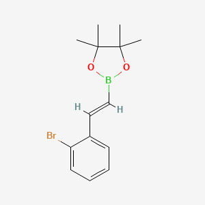 molecular formula C14H18BBrO2 B1640434 (E)-2-(2-Bromostyryl)-4,4,5,5-tetramethyl-1,3,2-dioxaborolane 