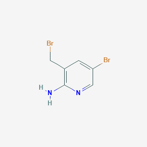 molecular formula C6H6Br2N2 B1640435 5-Bromo-3-(bromomethyl)pyridin-2-amine 