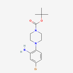molecular formula C15H22BrN3O2 B1640493 Tert-butyl 4-(2-amino-4-bromophenyl)piperazine-1-carboxylate 