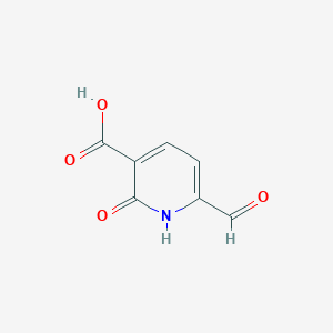 molecular formula C7H5NO4 B1640532 3-Pyridinecarboxylic acid, 6-formyl-1,2-dihydro-2-oxo- 