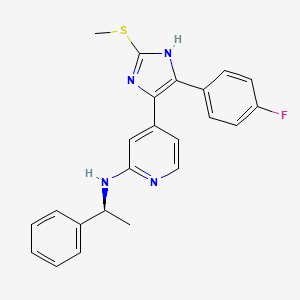 molecular formula C23H21FN4S B1640592 4-[5-(4-fluorophenyl)-2-(methylthio)-1H-imidazol-4-yl]-N-[(1S)-1-phenylethyl]-2-pyridinamine 