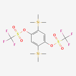molecular formula C14H20F6O6S2Si2 B1640622 2,5-Bis(trimethylsilyl)-1,4-phenylene bis(trifluoromethanesulfonate) CAS No. 613676-07-6