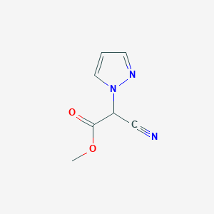 molecular formula C7H7N3O2 B1640697 Methyl 2-cyano-2-pyrazol-1-ylacetate 