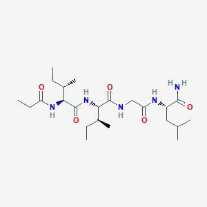 (2S,3S)-N-[(2S,3S)-1-[[2-[[(2S)-1-amino-4-methyl-1-oxopentan-2-yl]amino]-2-oxoethyl]amino]-3-methyl-1-oxopentan-2-yl]-3-methyl-2-(propanoylamino)pentanamide