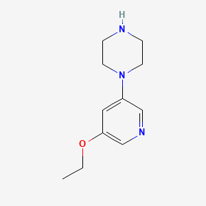 molecular formula C11H17N3O B1640757 Piperazine, 1-(5-ethoxy-3-pyridinyl)- 
