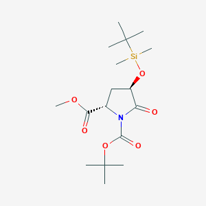 molecular formula C17H31NO6Si B1640876 (2S,4R)-1-tert-butyl 2-methyl 4-(tert-butyldimethylsilyloxy)-5-oxopyrrolidine-1,2-dicarboxylate 