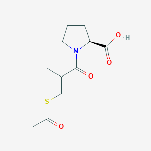 molecular formula C11H17NO4S B1640975 1-(3-(Acetylthio)-2-methylpropanyl)-l-proline 