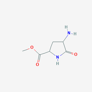 molecular formula C6H10N2O3 B1641011 Methyl 4-amino-5-oxopyrrolidine-2-carboxylate 