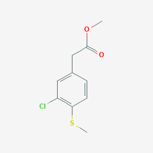 molecular formula C10H11ClO2S B1641078 (3-Chloro-4-methylsulfanyl-phenyl)-acetic acid methyl ester 